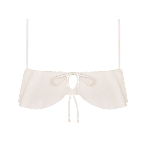 Petal Bandeau Top in White Pearl