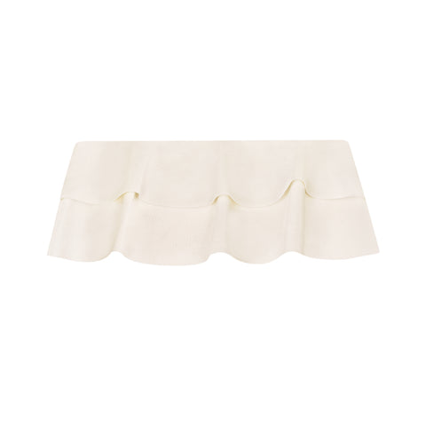 Bandeau Volantes in White Pearl