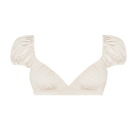 Drapped Balconette in White Pearl