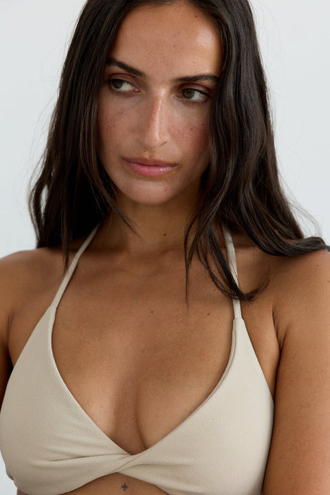 Twist Top in Sand Corduroy