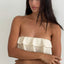 Bandeau Volantes in White Pearl