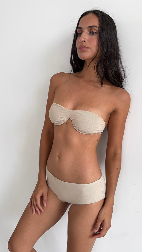 Underwire Strapless in Sand Corduroy