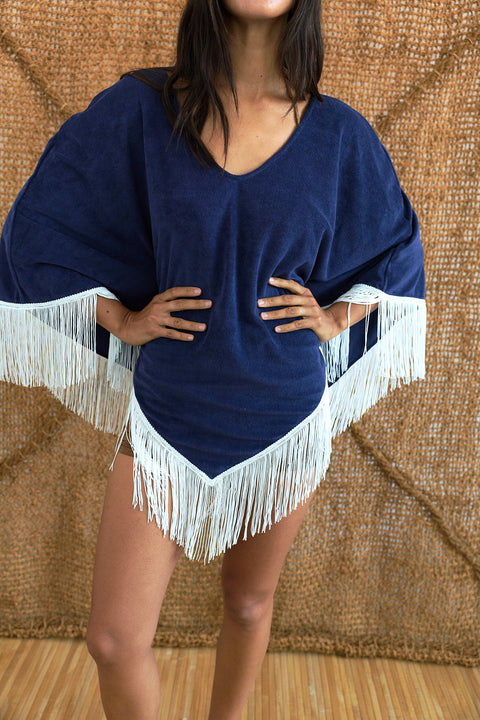 Poncho in Navy Blue