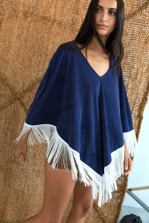 Poncho in Navy Blue
