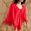 Poncho in Poppy Red