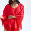 Poncho in Poppy Red