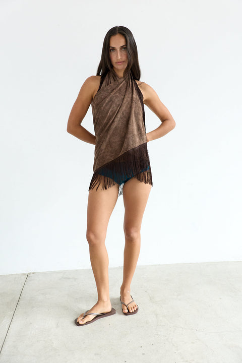 Crossed Poncho Cacao