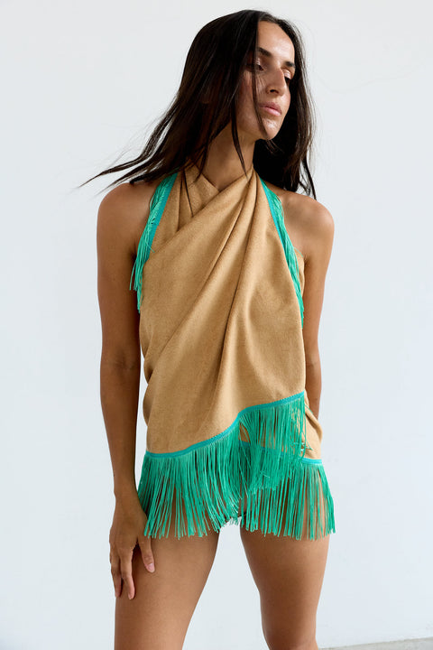Crossed Poncho in Sand Lagoon