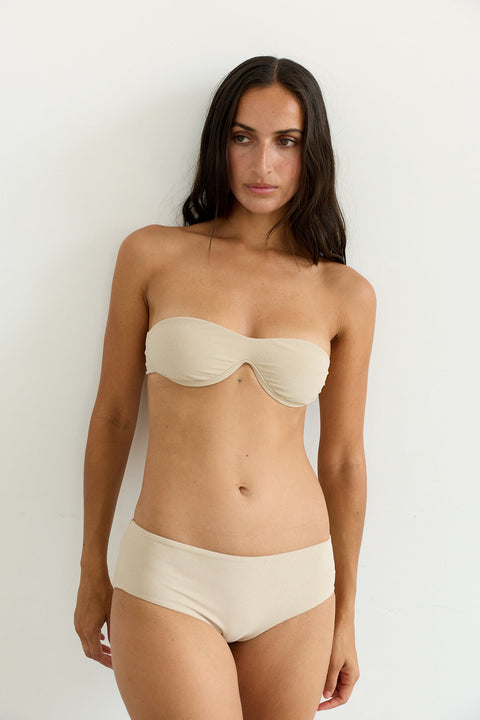 Underwire Strapless in Sand Corduroy