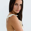 Scoop Top in White Pearl
