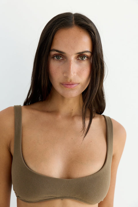 Scoop Top in Chestnut Corduroy