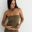 Tube Top in Chestnut Corduroy