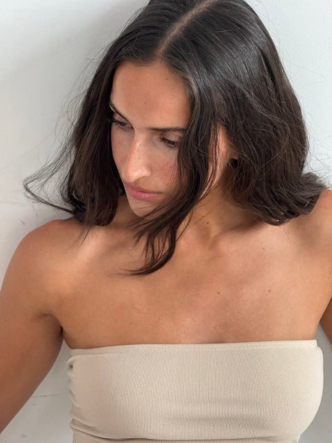 Tube Top in Sand Corduroy
