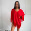 Poncho in Poppy Red