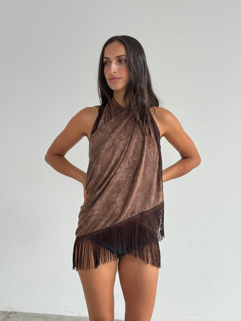 Crossed Poncho Cacao